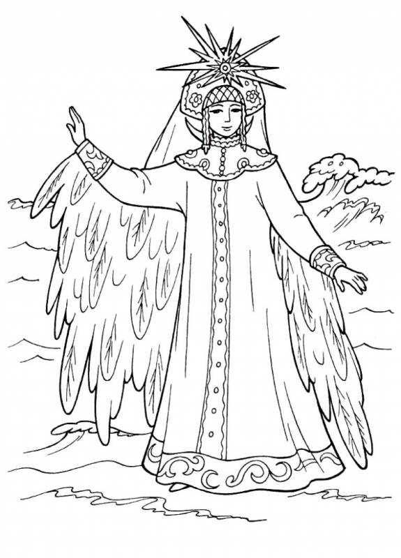 Русский народный костюм раскраска