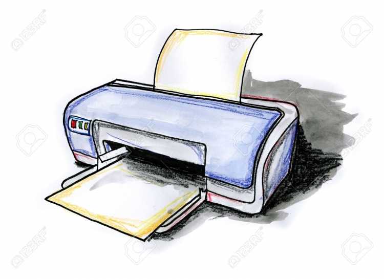 Принтер зарисовывает