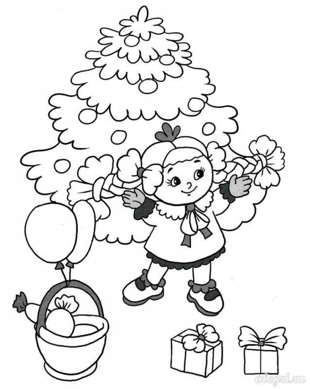 Стикеры раскраски для детей новый год