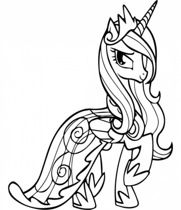 Раскраска милая пони принцесса Каденс
