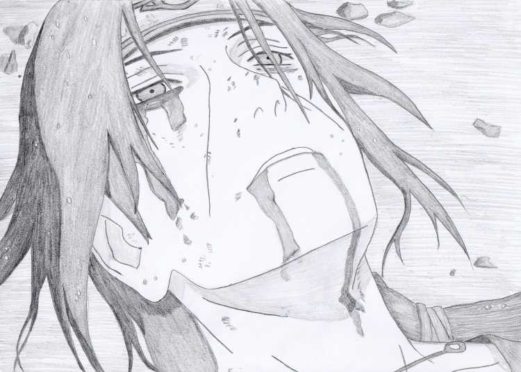 Смерть Итачи рисунок