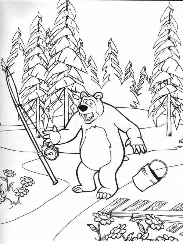 Медведь с медом раскраска для детей