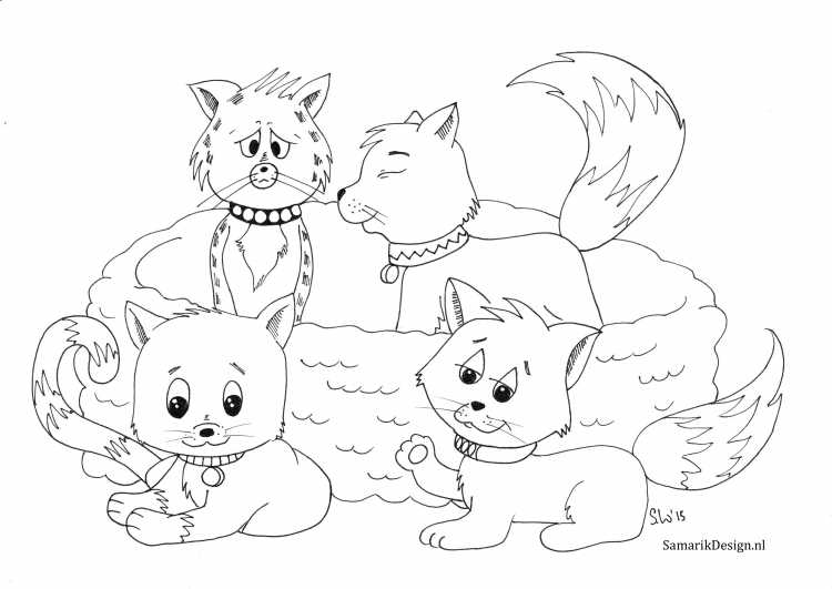 Кошечка Мари раскраска