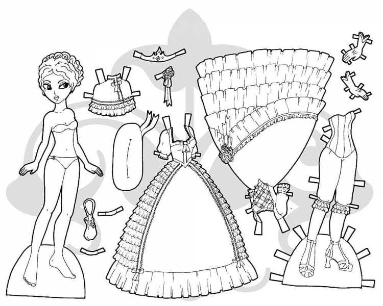 Раскраски одевалки для девочек