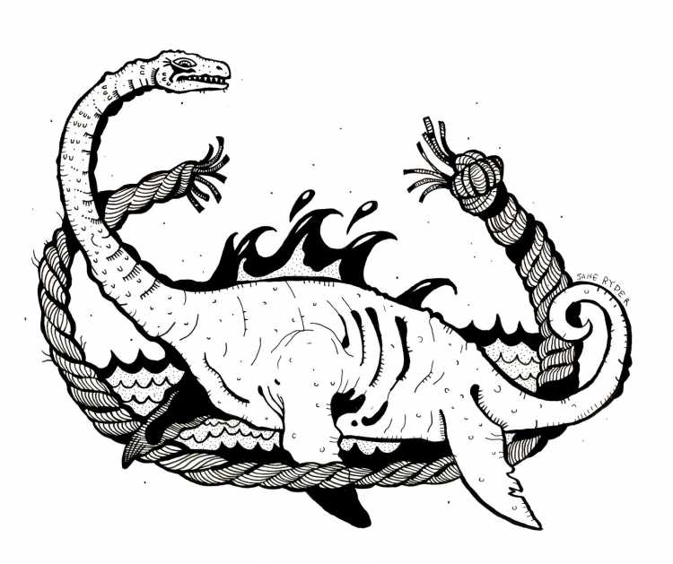 Тату Лохнесское чудовище