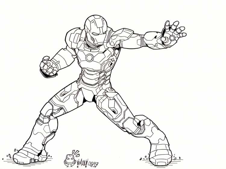 Раскраска Железный человек Халкбастер