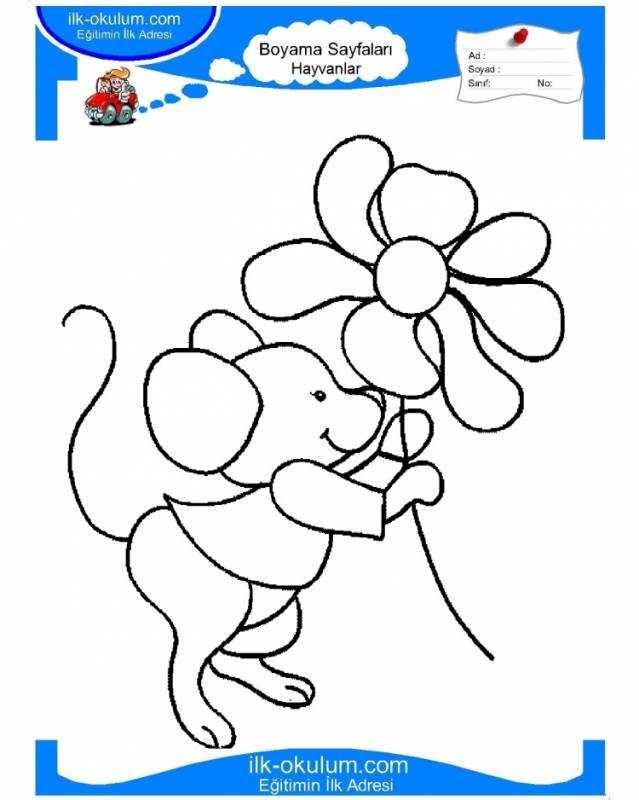 Мышка для раскрашивания детям