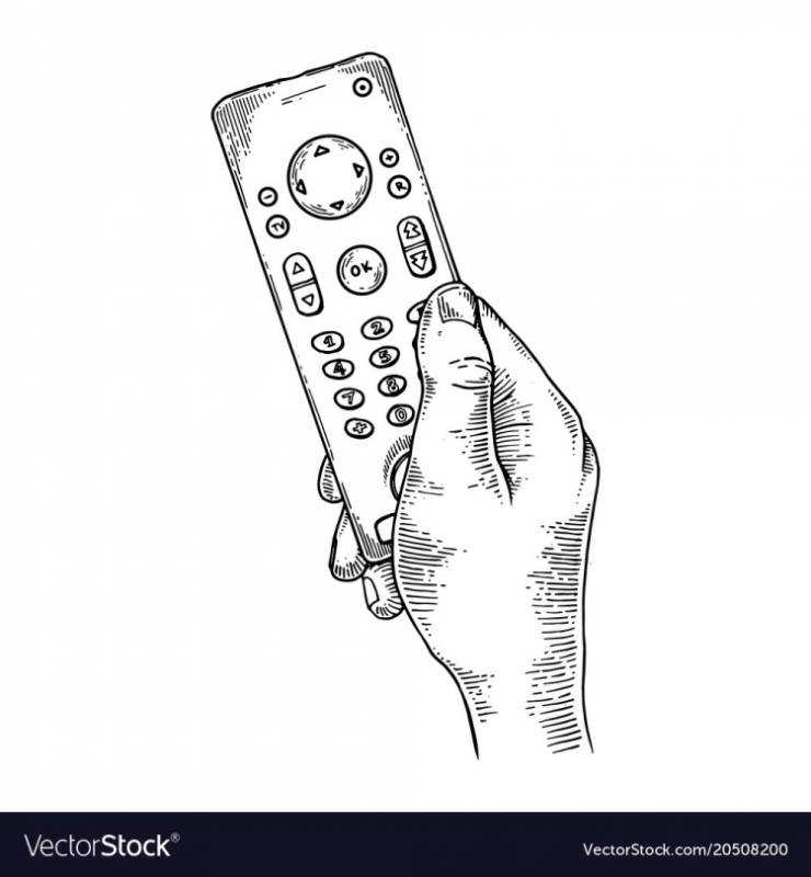 Раскраска телевизор с пультом