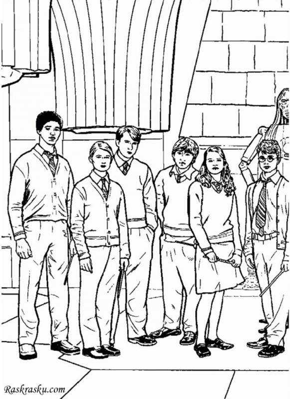 Детские раскраски Гарри Поттер