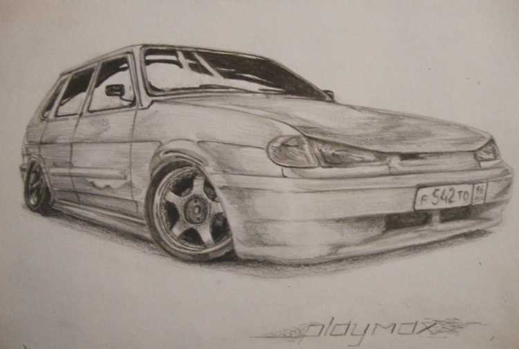 Lada Priora карандашом