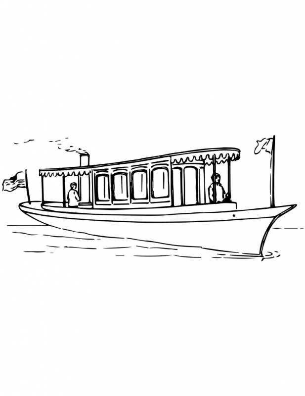Теплоход рисунок