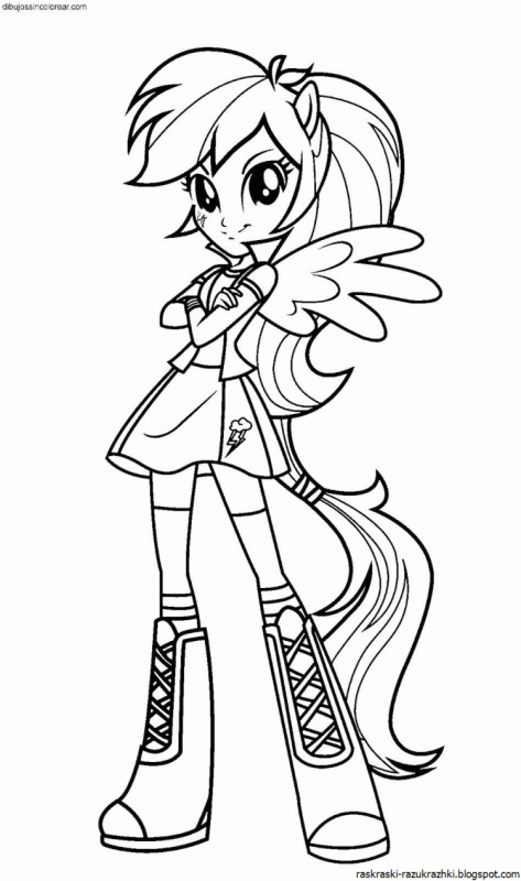 Раскраски Эквестрия герлз Радужный рок