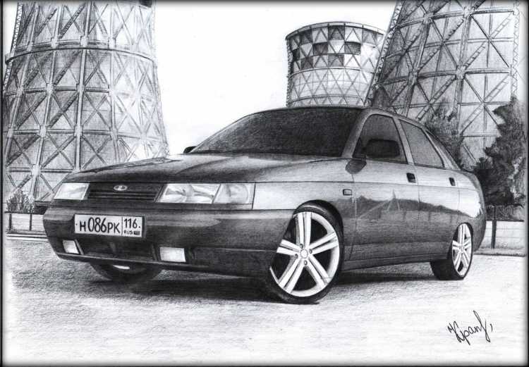 ВАЗ 2114 сбоку рисунок