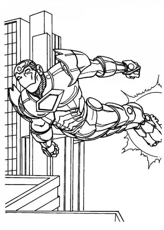 Раскраска герои Марвел Железный человек