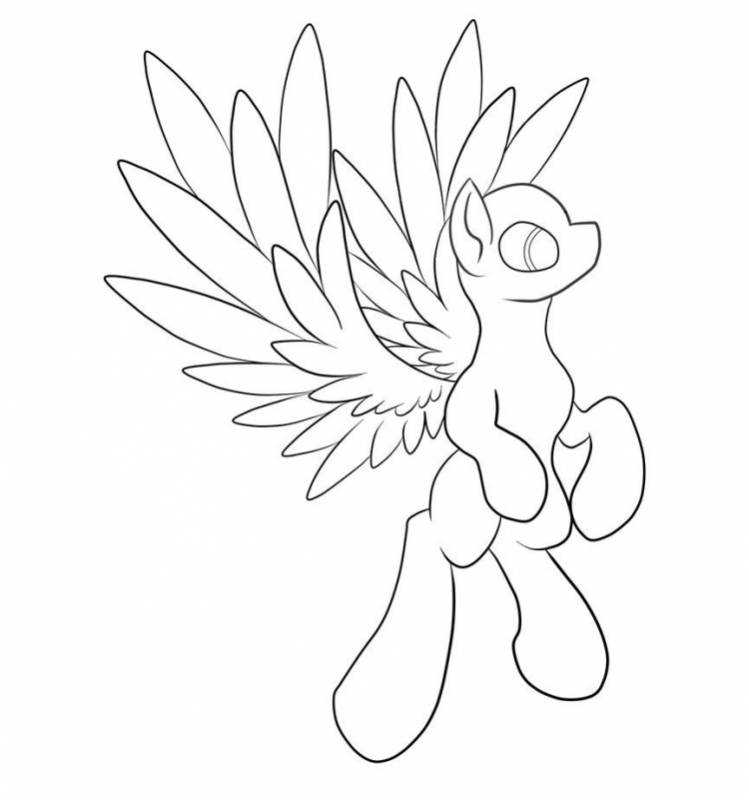 Трафарет пони с крыльями