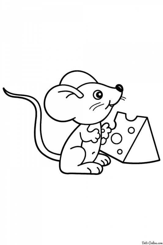 Мышка раскраска для детей