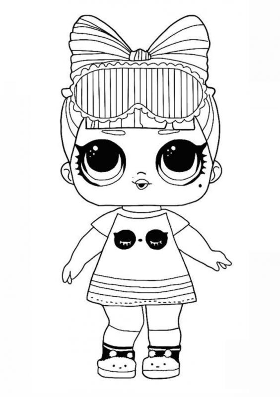Кукла lol раскраска