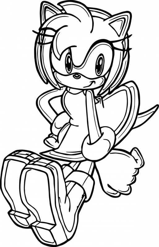 Герои Соника Эми Роуз раскраска