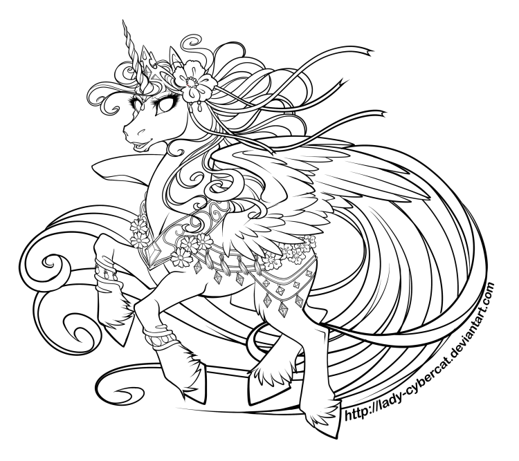 Раскраска Единорог принцесса Селестия