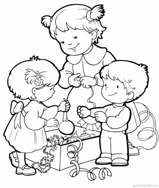 Раскраска. В детском саду