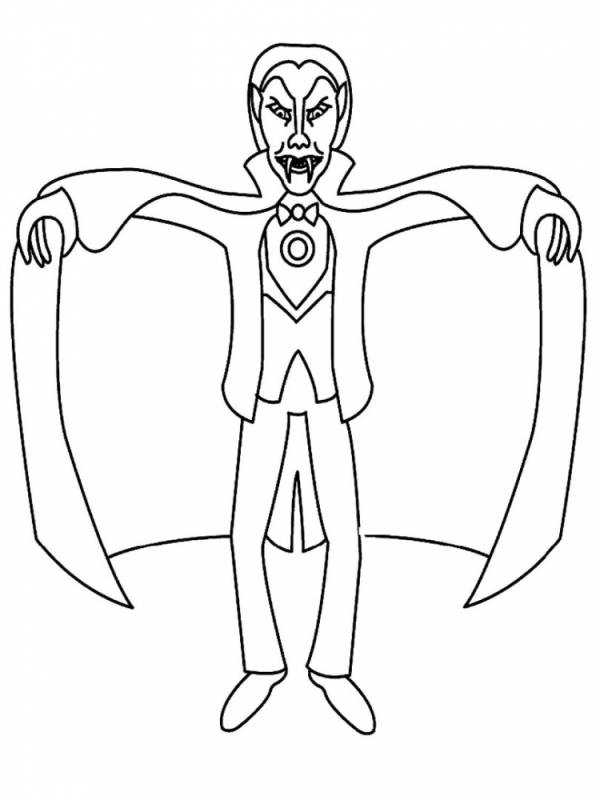 Вампир раскраска для детей