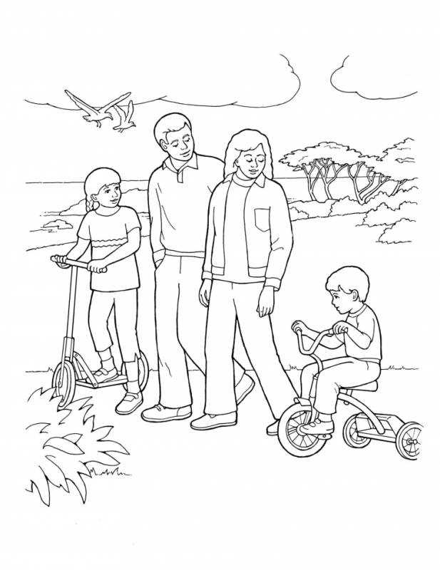 Раскраска семья