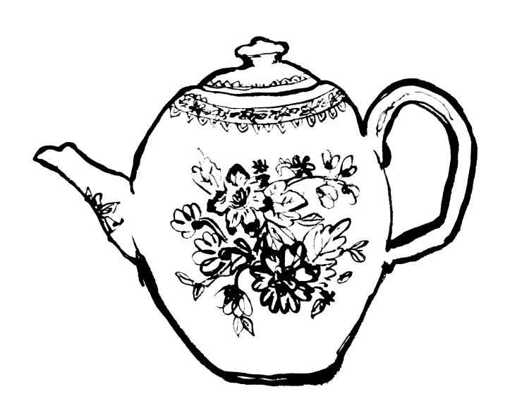 Гжель роспись для детей чайник