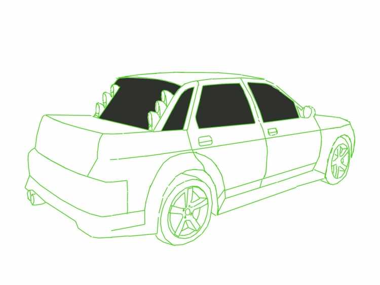 Раскраска машины ВАЗ 2115