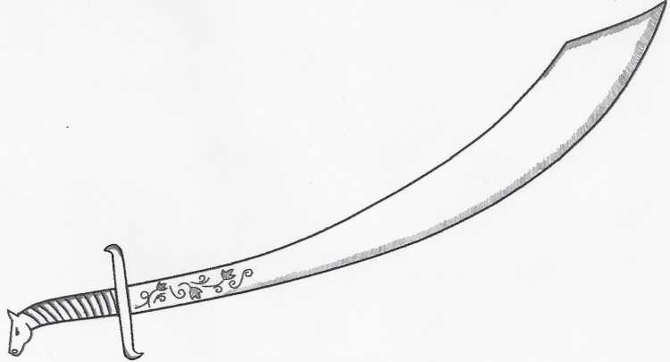 Сбоку меч рисовка