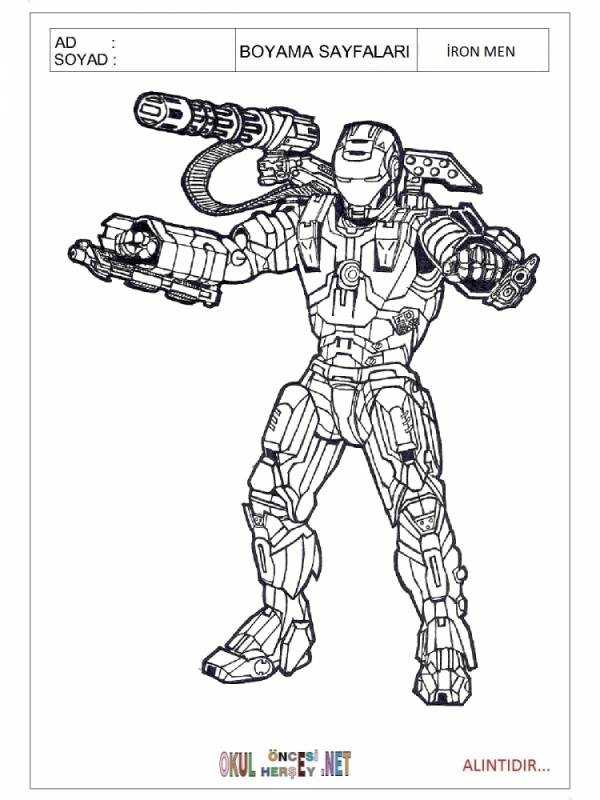 Раскраска герои Марвел Железный человек