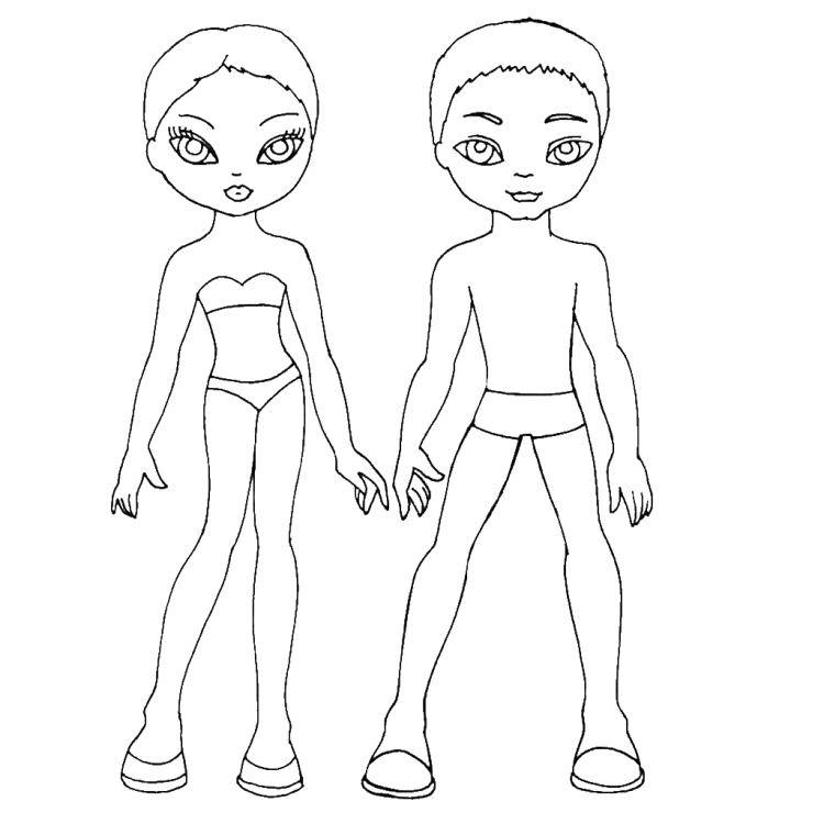 Кукла Барби бумажная для одевания