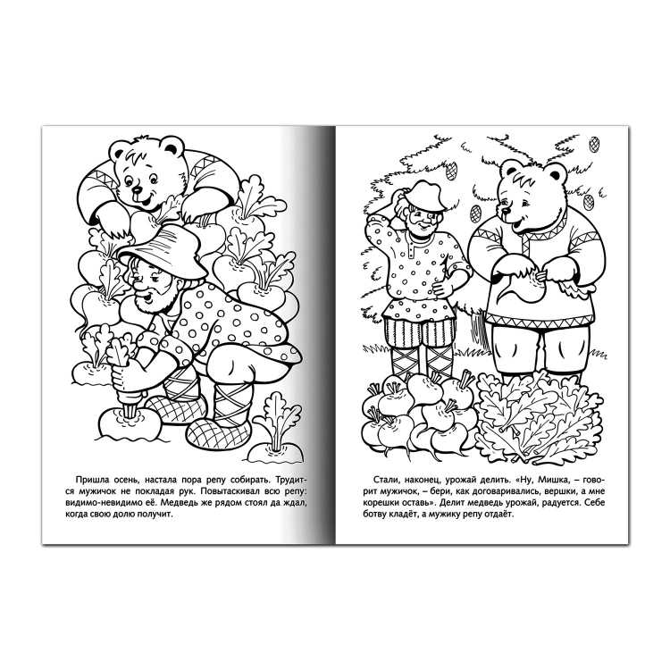 Книжка-раскраска а4 сказка за сказкой вершки и корешки 10836