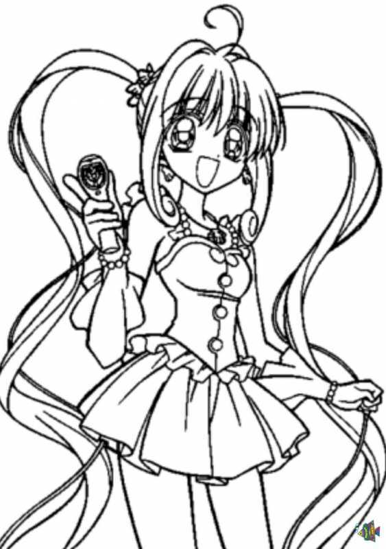 Картинки раскраски аниме девушек