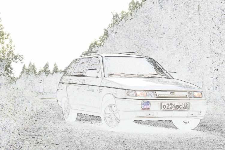 ВАЗ 2112 карандашом