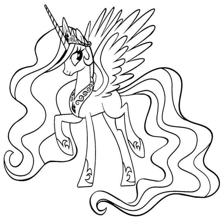 Раскраска Лунная пони и принцесса Селестия