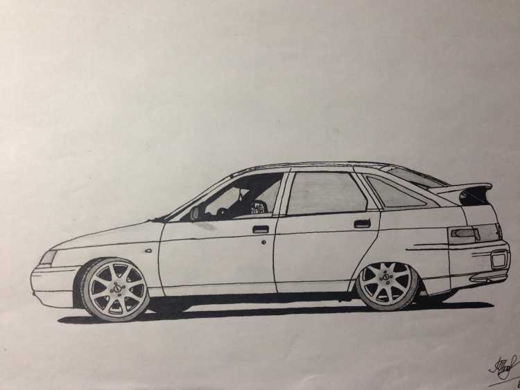 ВАЗ 2114 карандашом