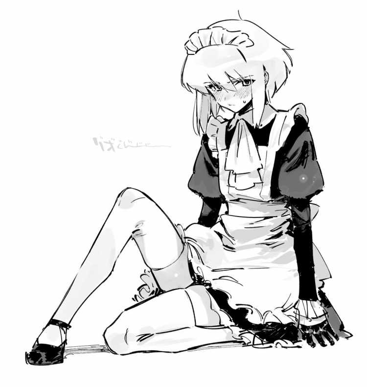 Аниме горничные длинные платья