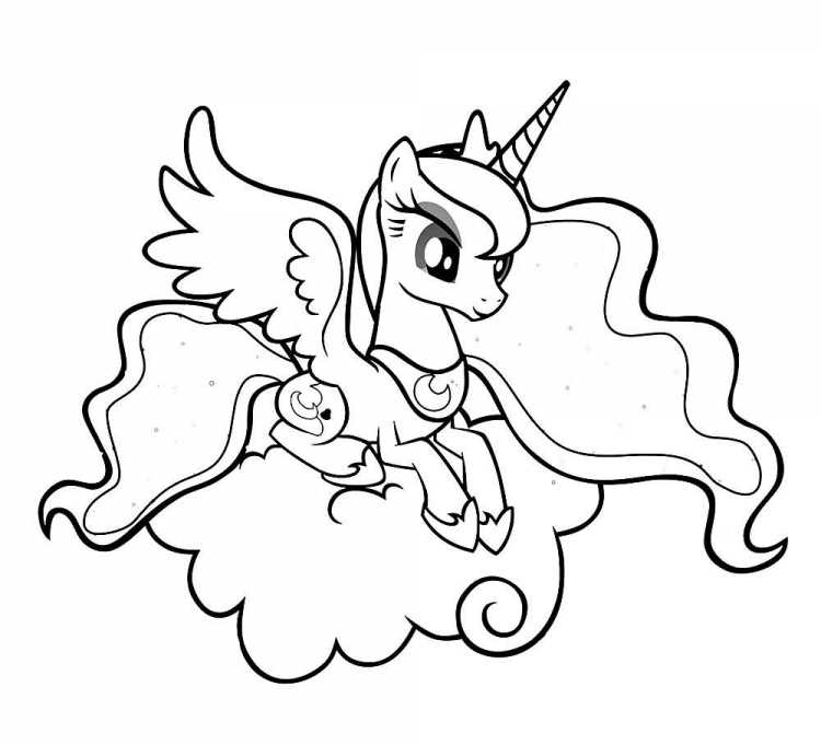 Принцесса Луна пони раскраска