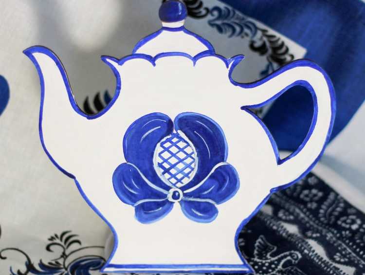 Трафарет кувшинчика для росписи Гжель