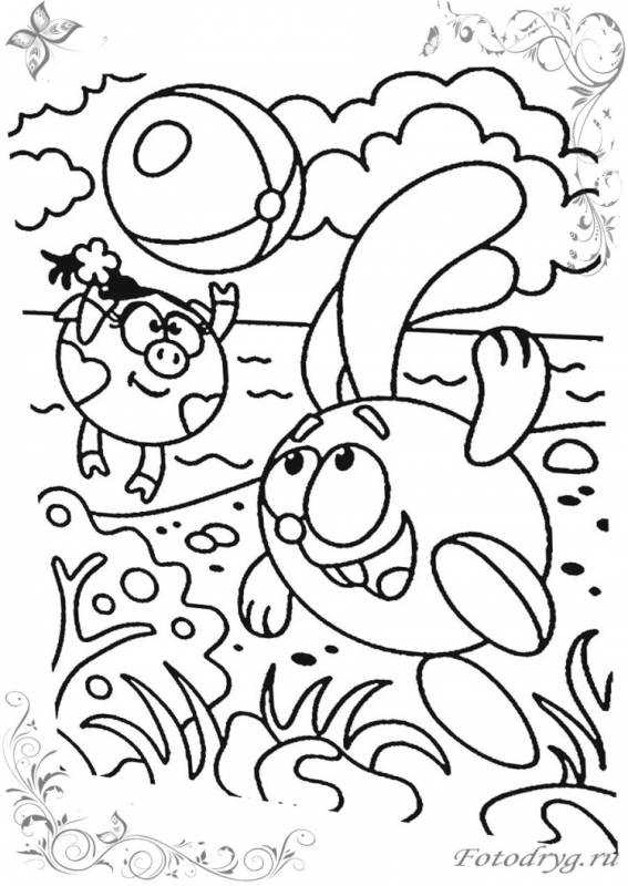 Раскраска Совенок Смешарики