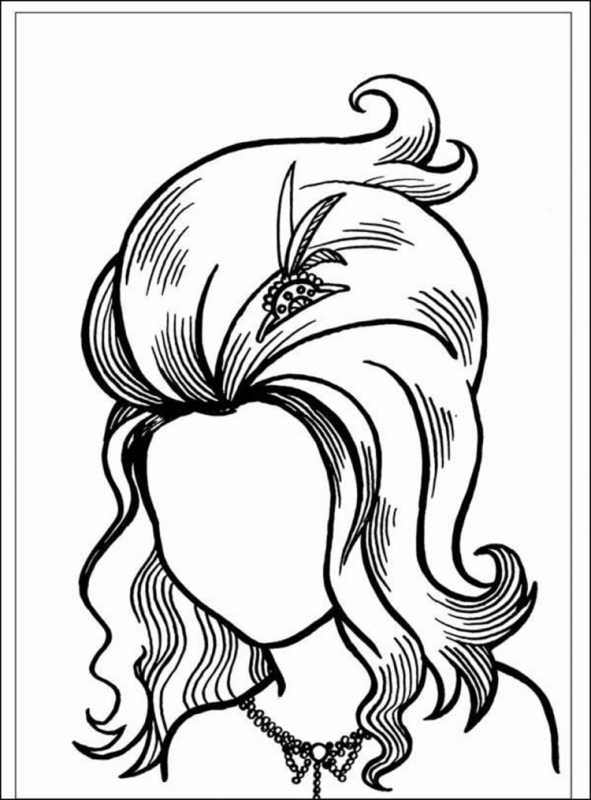 Контур лица девушки для аппликации