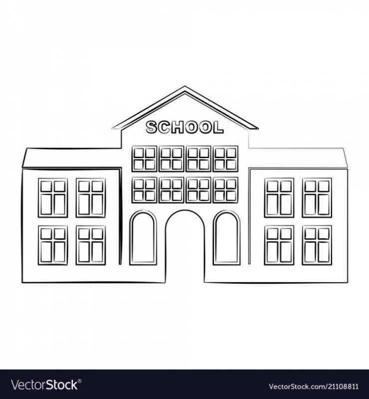 Здание школа искусств раскраска