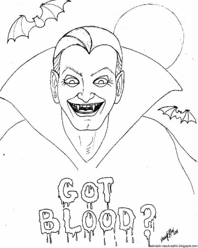Раскраски на Хэллоуин вампиры