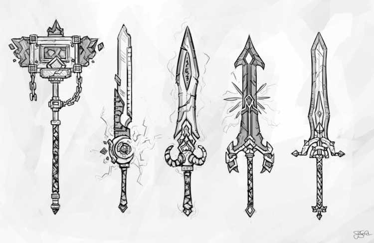 Скетчи холодного оружия