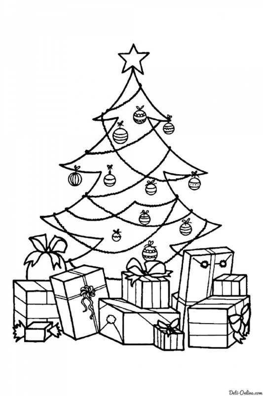 Раскраска хоровод вокруг елки