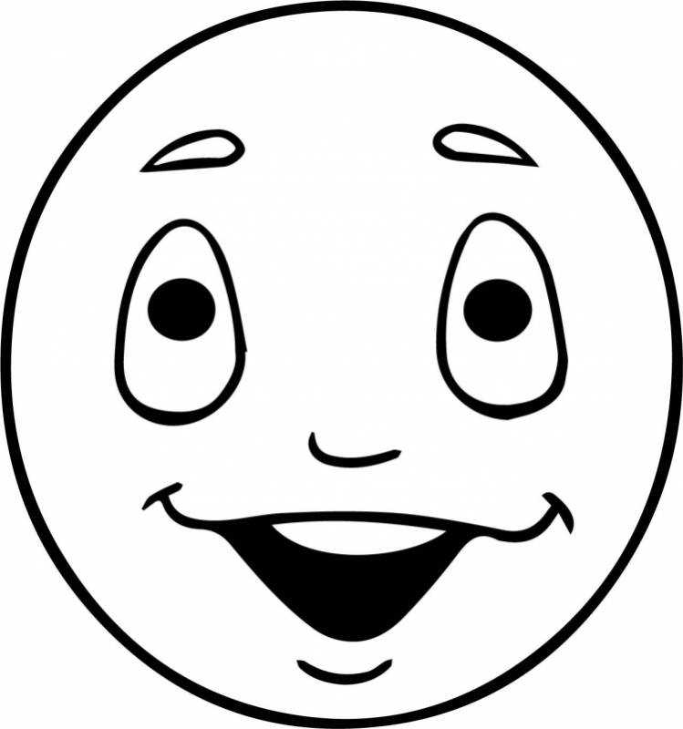 Смайлик раскраска для малышей