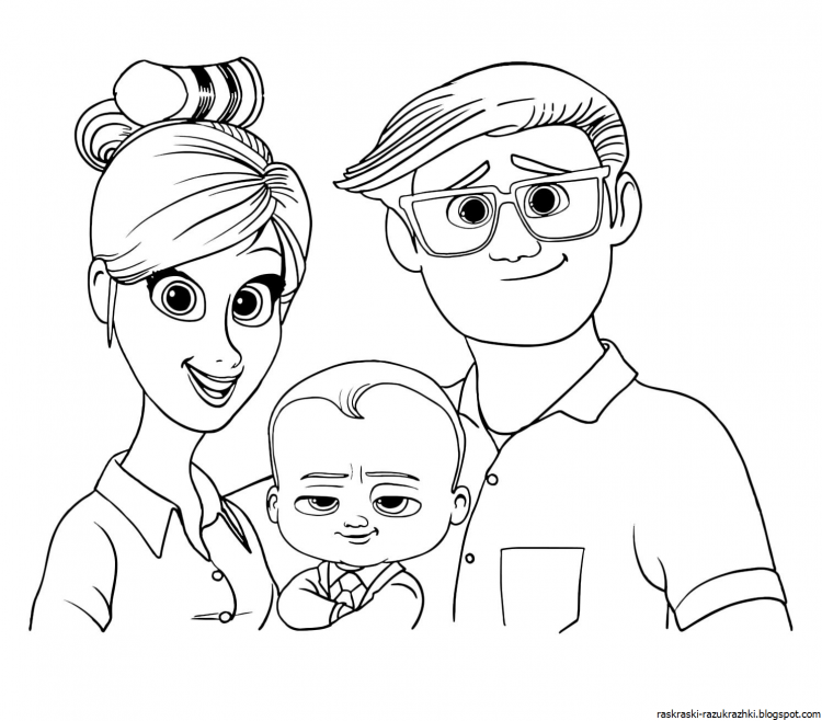Семья раскраска для детей