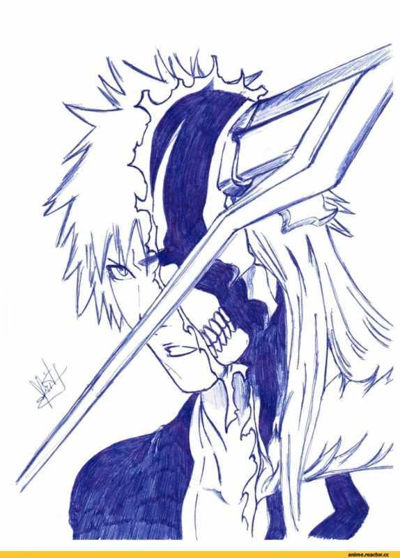 Ичиго Куросаки пустой карандашом