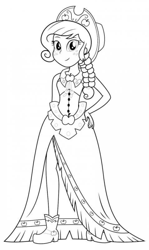 Раскраски для девочек пони эпл Джек