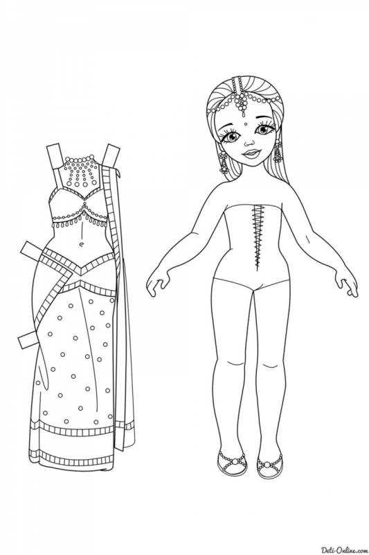 Бумажная кукла контур